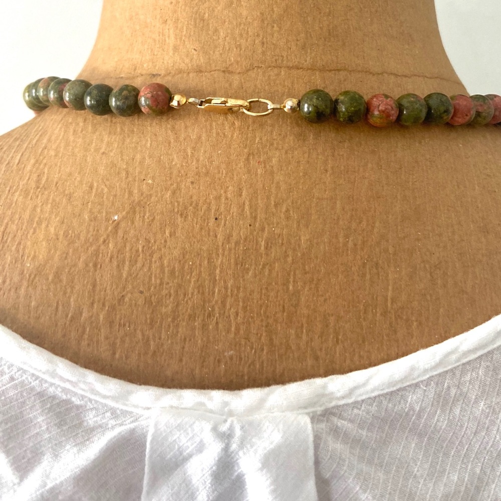 16” Jasper Stone Necklace - Picture 4 of 6